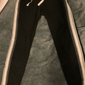 Black joggers with line down the side